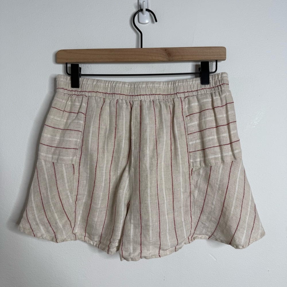 MAVEN WEST Jute Red Stripes Linen Tie Back & Shorts Matching Set S/M USA Made - Picture 7 of 16